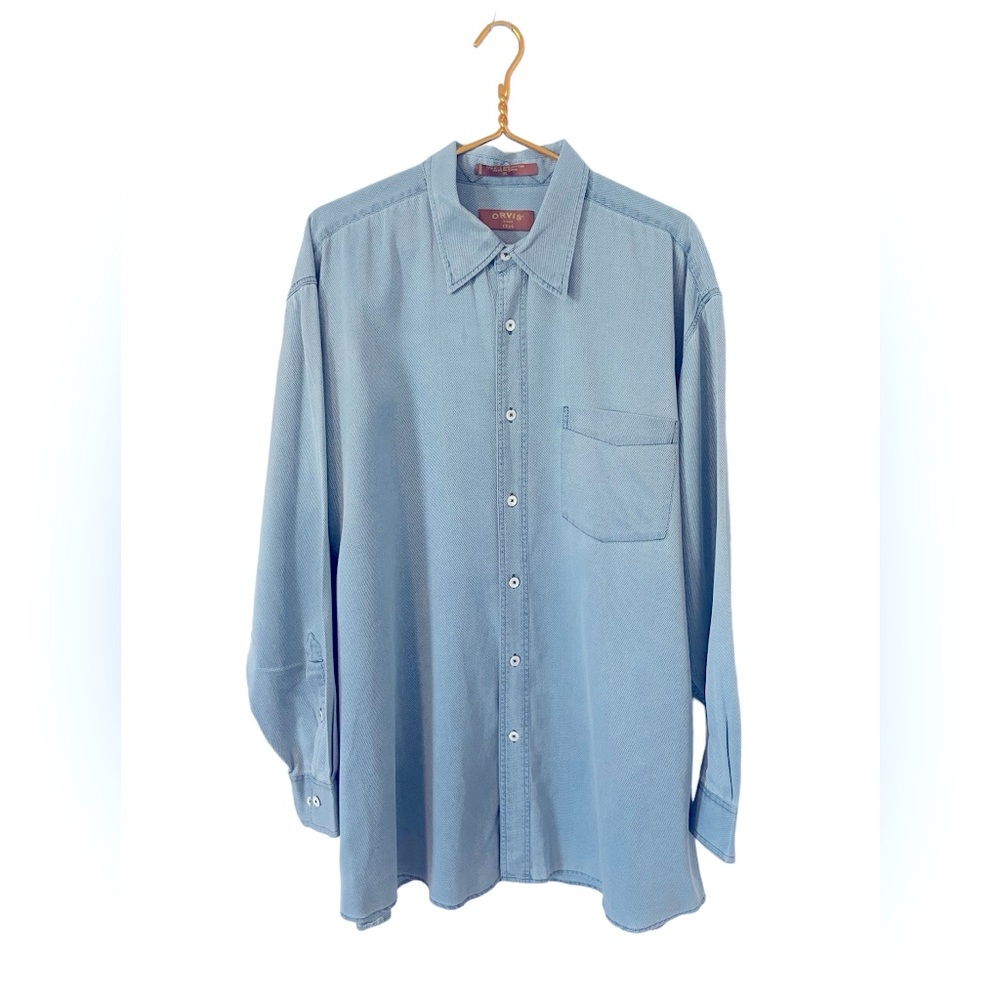 Orvis Men’s Silk Casual Button Up Shirt,‎ Size XL